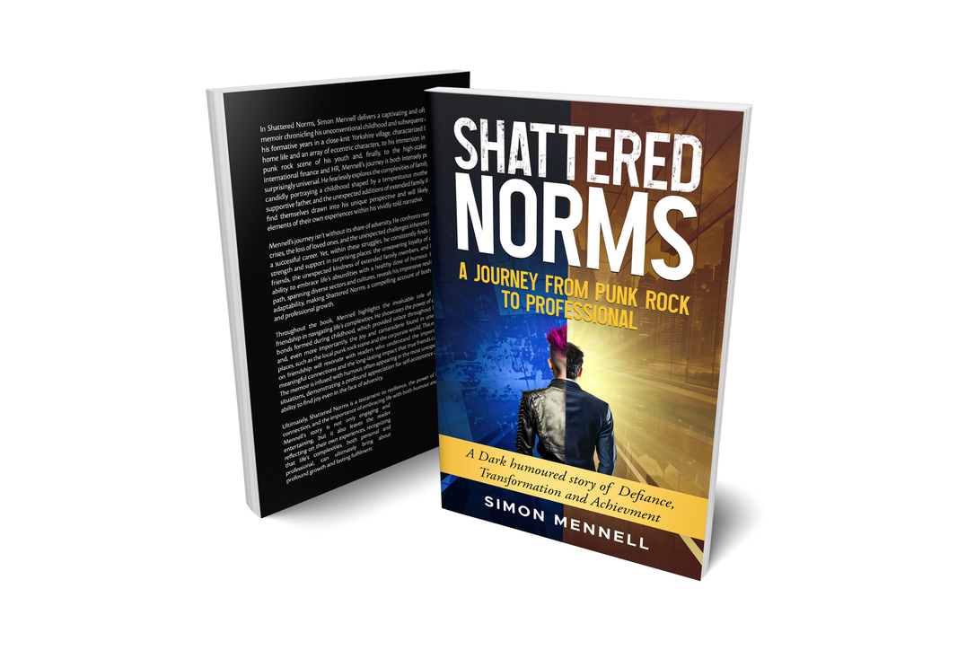 Cover of Shattered Norms by Simon Mennell, an inspiring novel about breaking societal boundaries.